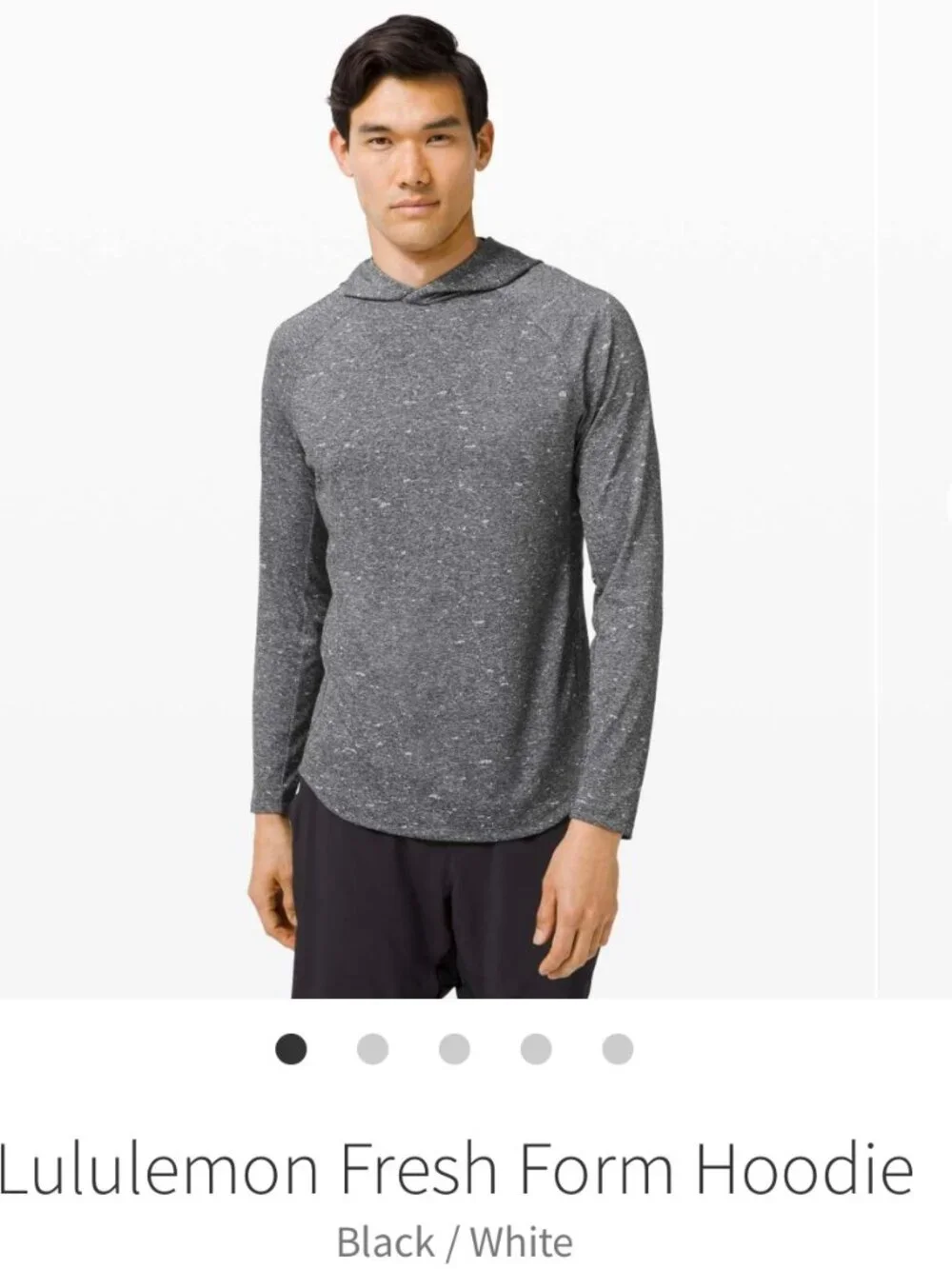 Lululemon Fresh Form Long Sleeve Hoodie Size XL Black White $128 - Picture 5 of 7